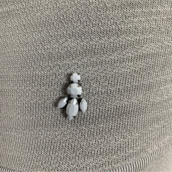 J. Crew Bejeweled Gray Pullover Sweatshirt Size XXS Embellished Cotton - Picture 4 of 16